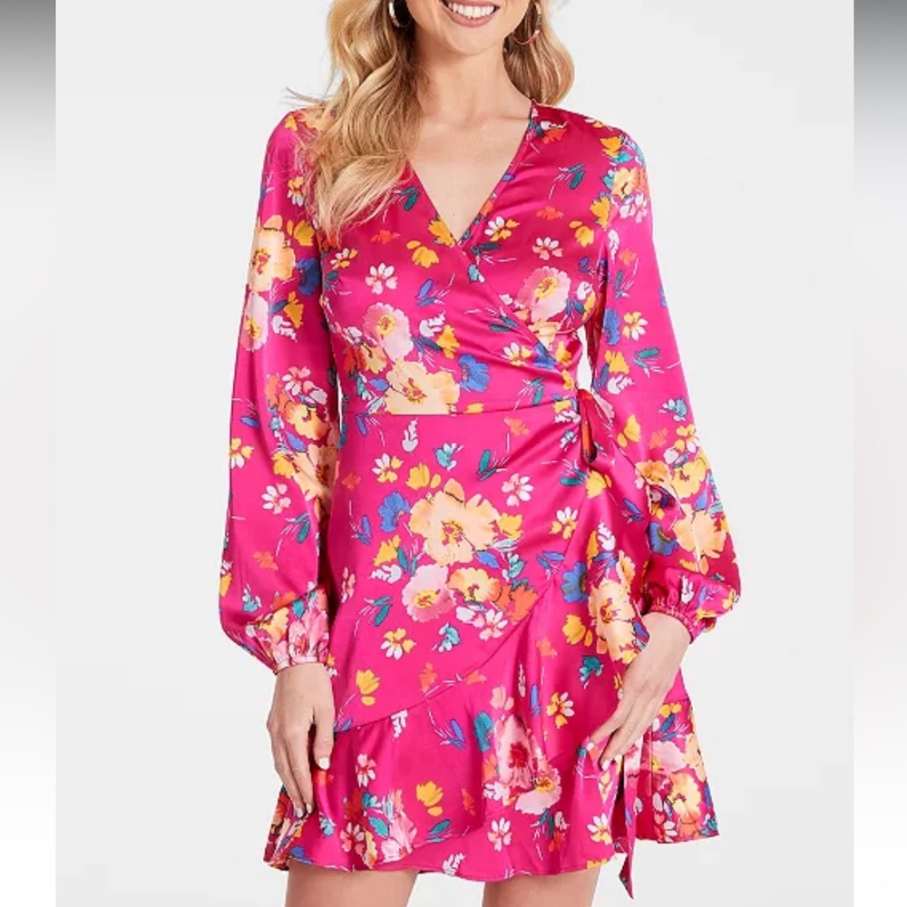Guess Fuchsia Floral Mini Dress